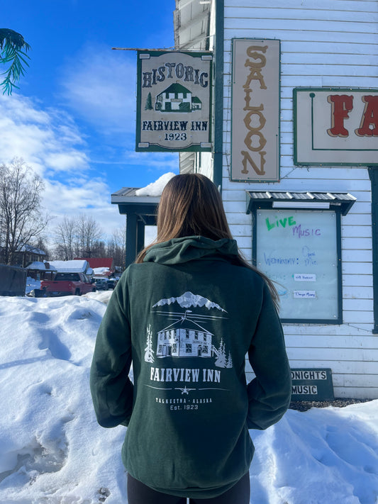 Fairview Inn Green Zip Up Hoodie